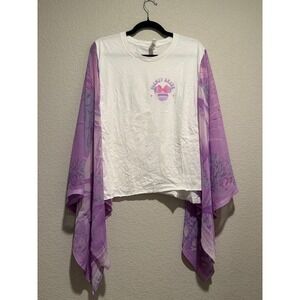 Disney Upcycled Bride T-Shirt Purple Kimono Sleeves Bridal Wedding Tee XL to 3X
